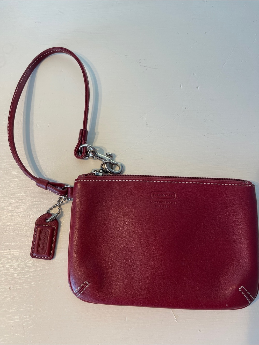 Coach Red Leather Wristlet Pouch - Picture 2 of 3